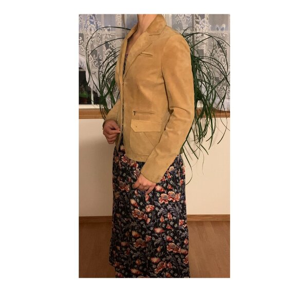 Vintage Danier Tan Brown Suede Leather Jacket, XS / XP - Picture 14 of 16